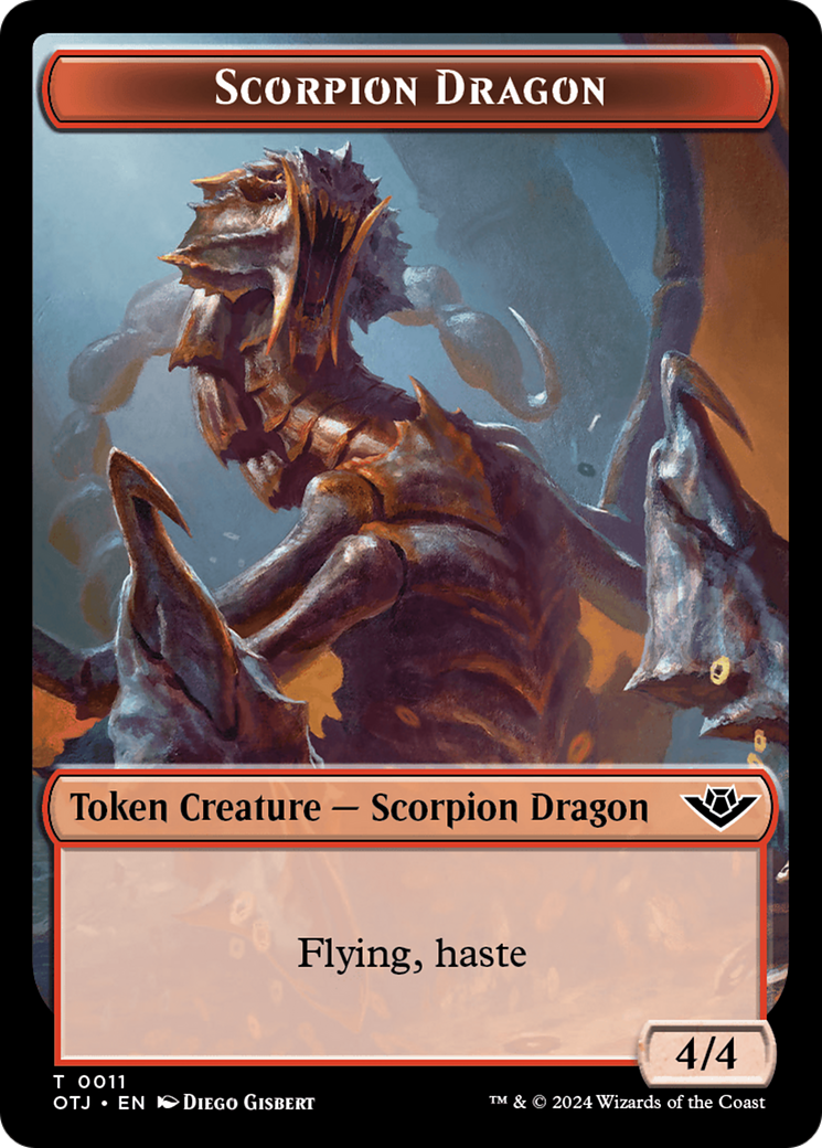 Scorpion Dragon // Plot Double-Sided Token [Outlaws of Thunder Junction Tokens] | The Time Vault CA