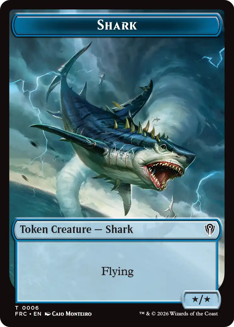 Warrior // Shark Double-Sided Token [Reality Fracture Commander Tokens] | The Time Vault CA