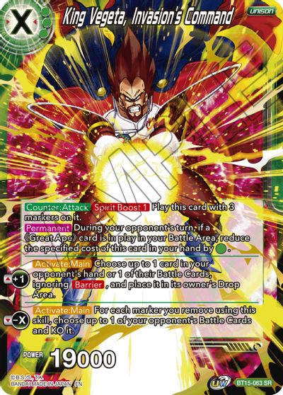 King Vegeta, Invasion's Command (BT15-063) [Saiyan Showdown] | The Time Vault CA