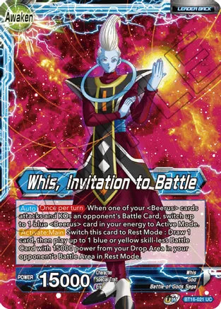 Whis // Whis, Invitation to Battle (BT16-021) [Realm of the Gods] | The Time Vault CA