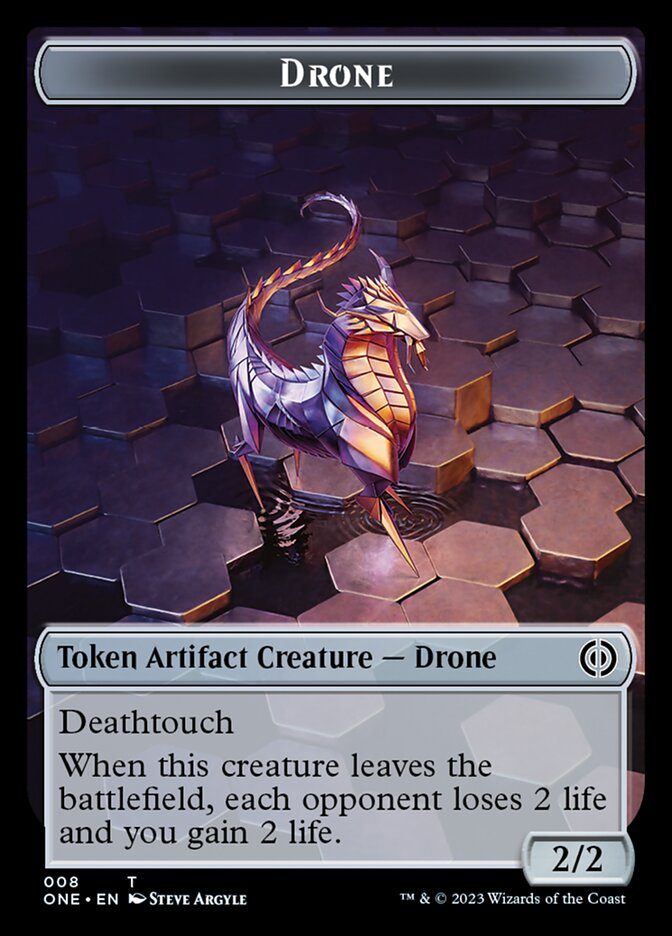Rebel // Drone Double-Sided Token [Phyrexia: All Will Be One Tokens] | The Time Vault CA