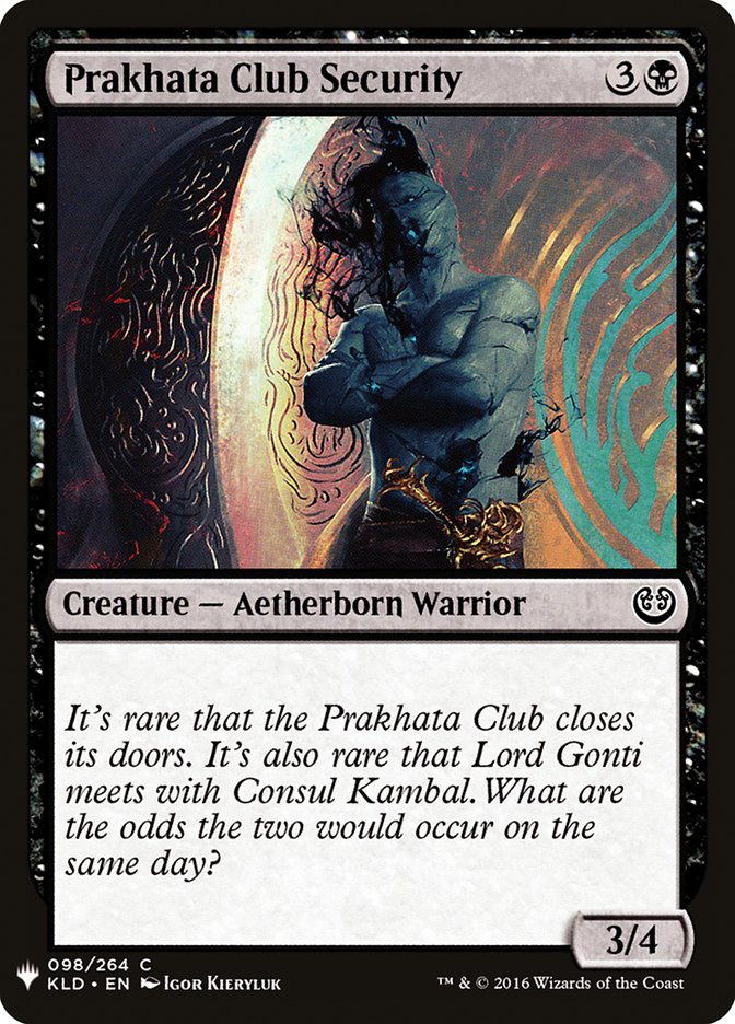 Prakhata Club Security [Mystery Booster] | The Time Vault CA