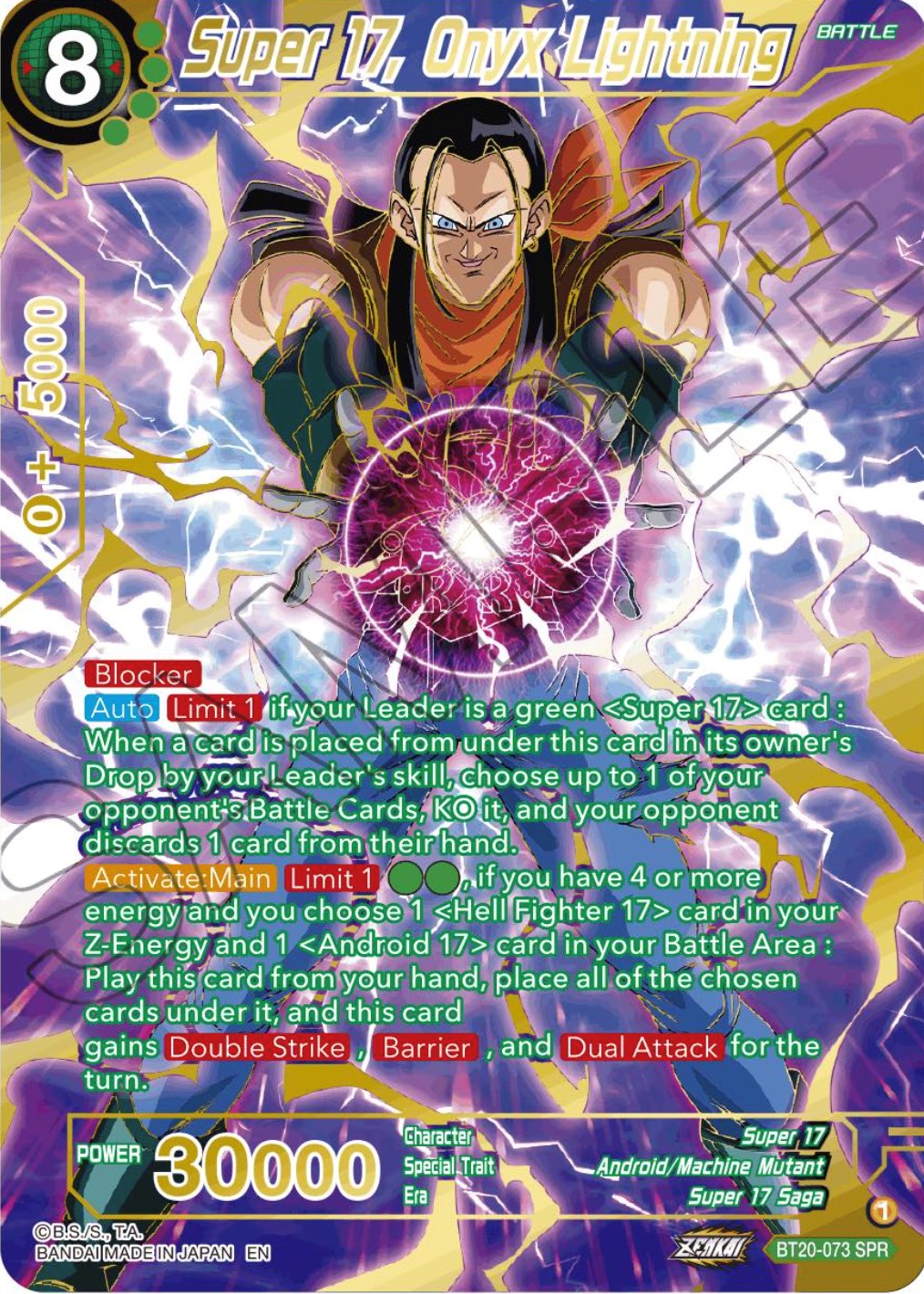 Super 17, Onyx Lightning (SPR) (BT20-073) [Power Absorbed] | The Time Vault CA