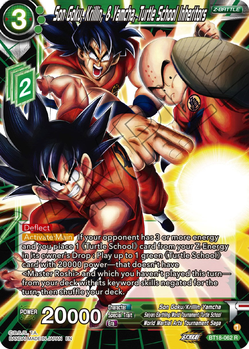 Son Goku, Krillin, & Yamcha, Turtle School Inheritors (BT18-062) [Dawn of the Z-Legends] | The Time Vault CA