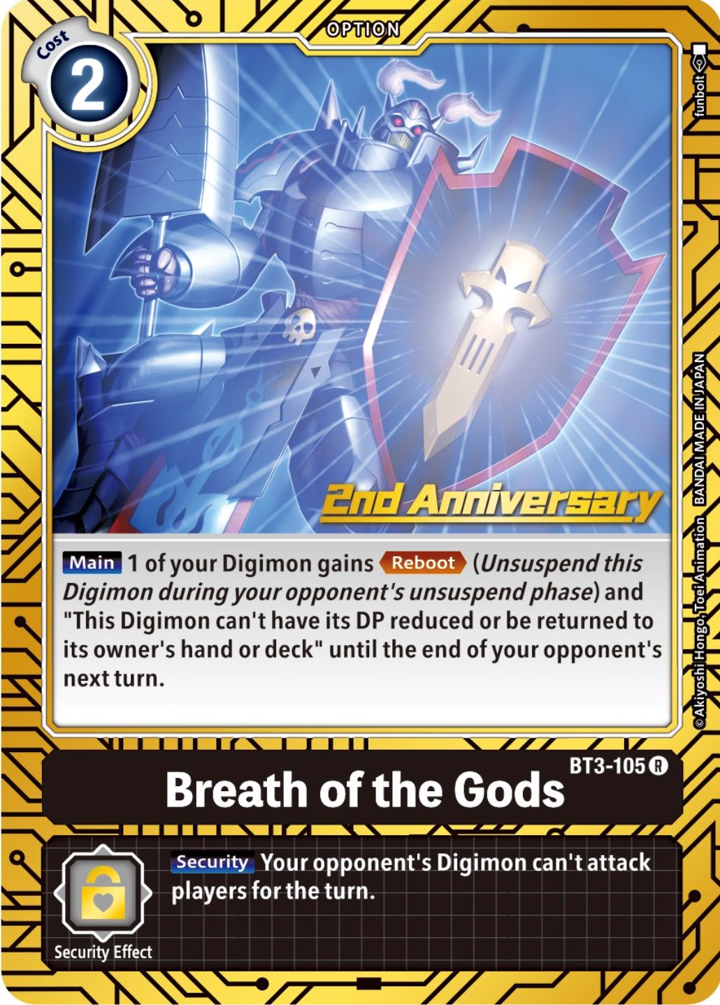 Breath of the Gods [BT3-105] (2nd Anniversary Card Set) [Release Special Booster Promos] | The Time Vault CA