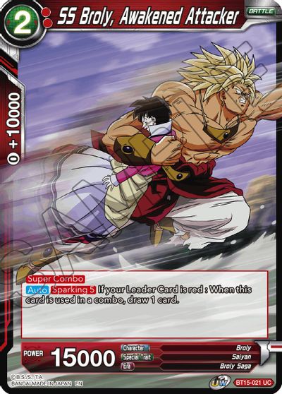 SS Broly, Awakened Attacker (BT15-021) [Saiyan Showdown] | The Time Vault CA