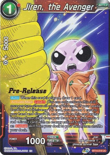 Jiren, the Avenger (BT14-018) [Cross Spirits Prerelease Promos] | The Time Vault CA