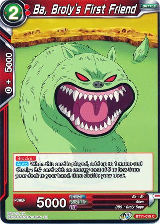 Ba, Broly's First Friend (BT11-019) [Vermilion Bloodline] | The Time Vault CA