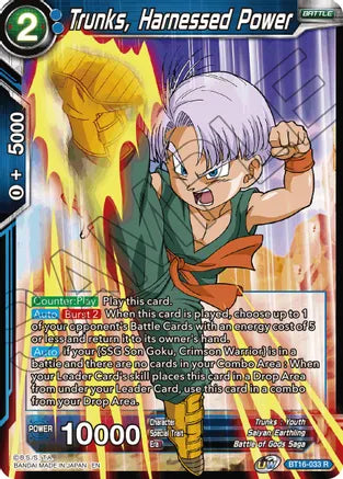 Trunks, Harnessed Power (BT16-033) [Realm of the Gods] | The Time Vault CA