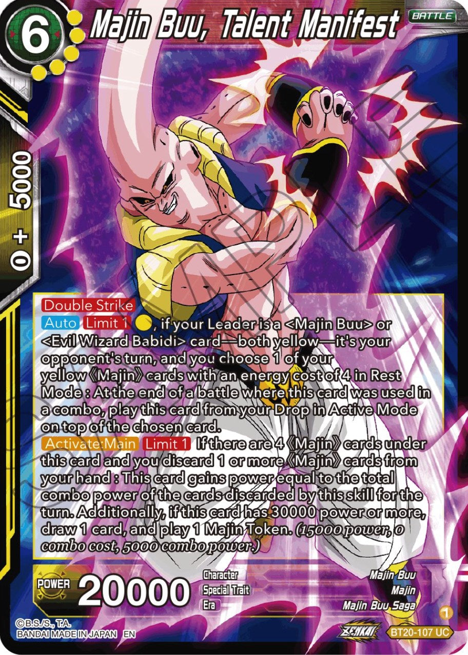Majin Buu, Talent Manifest (BT20-107) [Power Absorbed] | The Time Vault CA