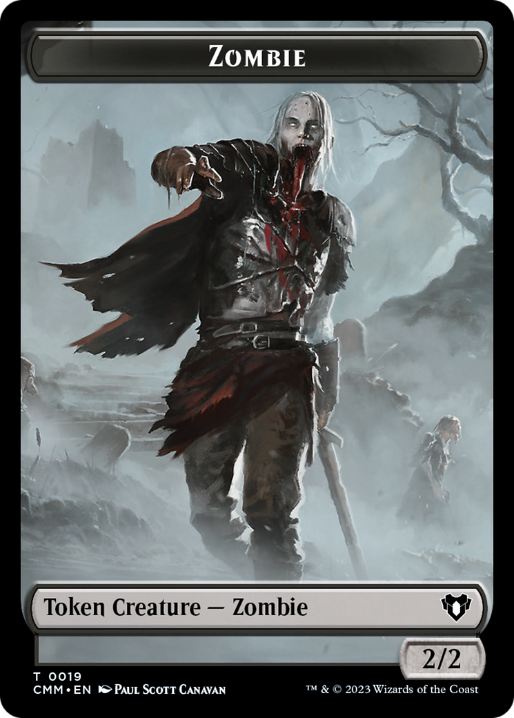 Zombie (0019) // Kor Soldier Double-Sided Token [Commander Masters Tokens] | The Time Vault CA