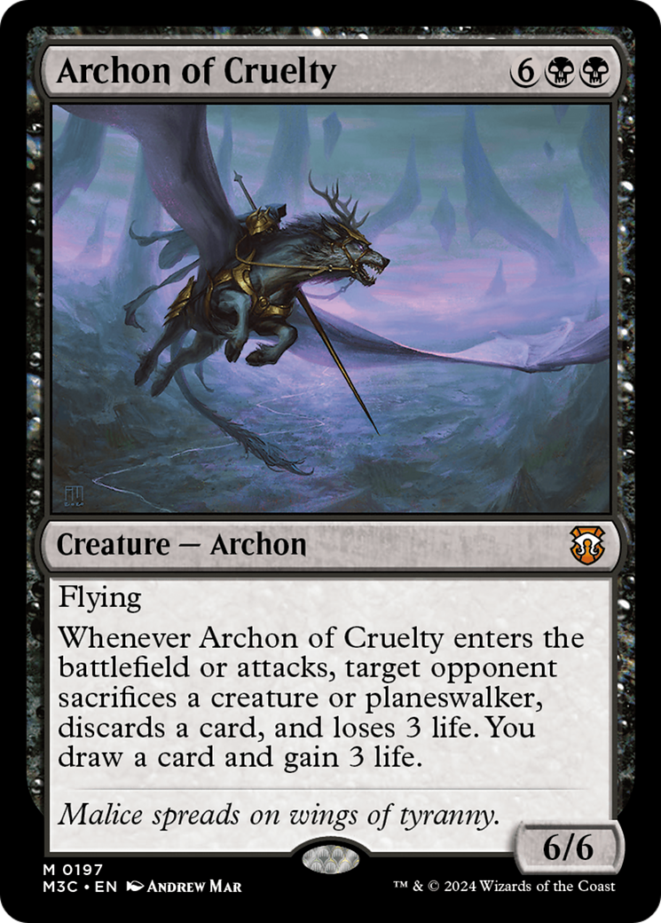 Archon of Cruelty (Ripple Foil) [Modern Horizons 3 Commander] | The Time Vault CA