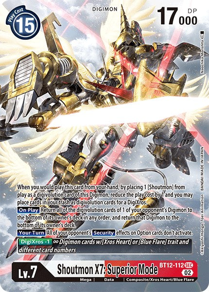 Shoutmon X7: Superior Mode [BT12-112] (Alternate Art) [Across Time] | The Time Vault CA