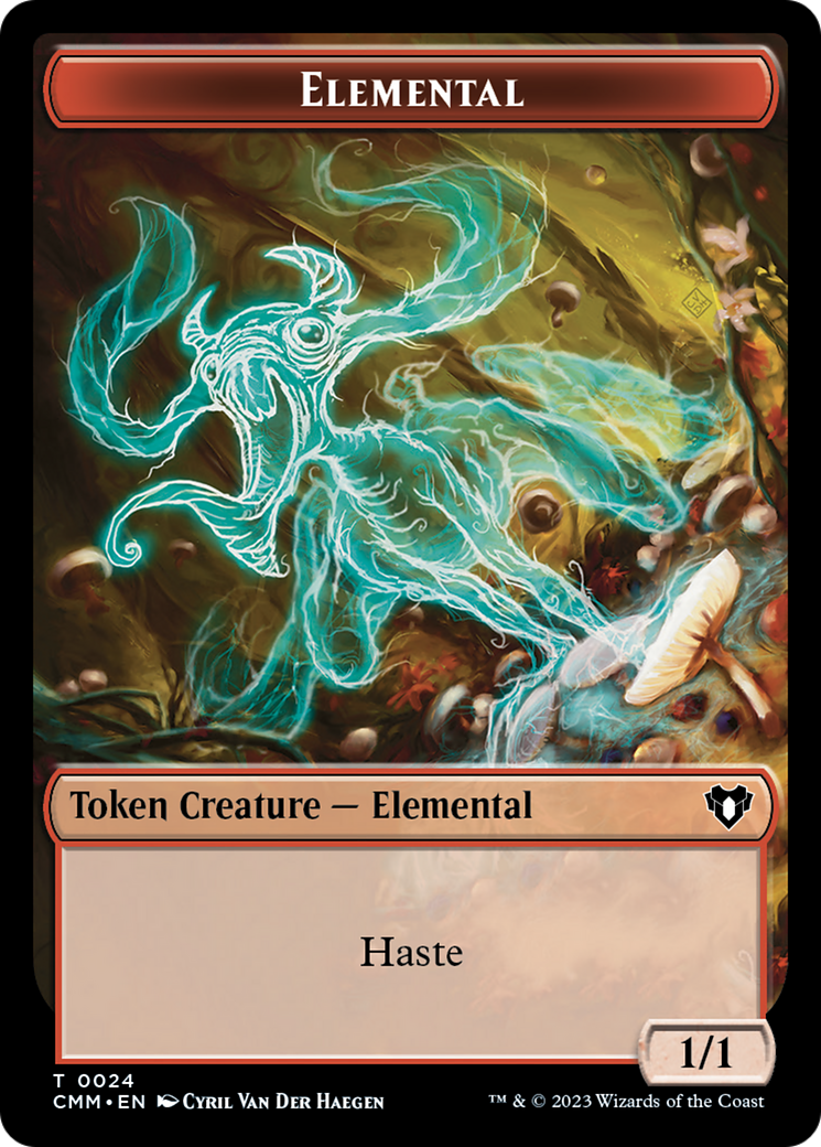 Elemental (0024) // Dwarf Berserker Double-Sided Token [Commander Masters Tokens] | The Time Vault CA