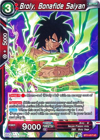 Broly, Bonafide Saiyan (BT11-017) [Vermilion Bloodline] | The Time Vault CA