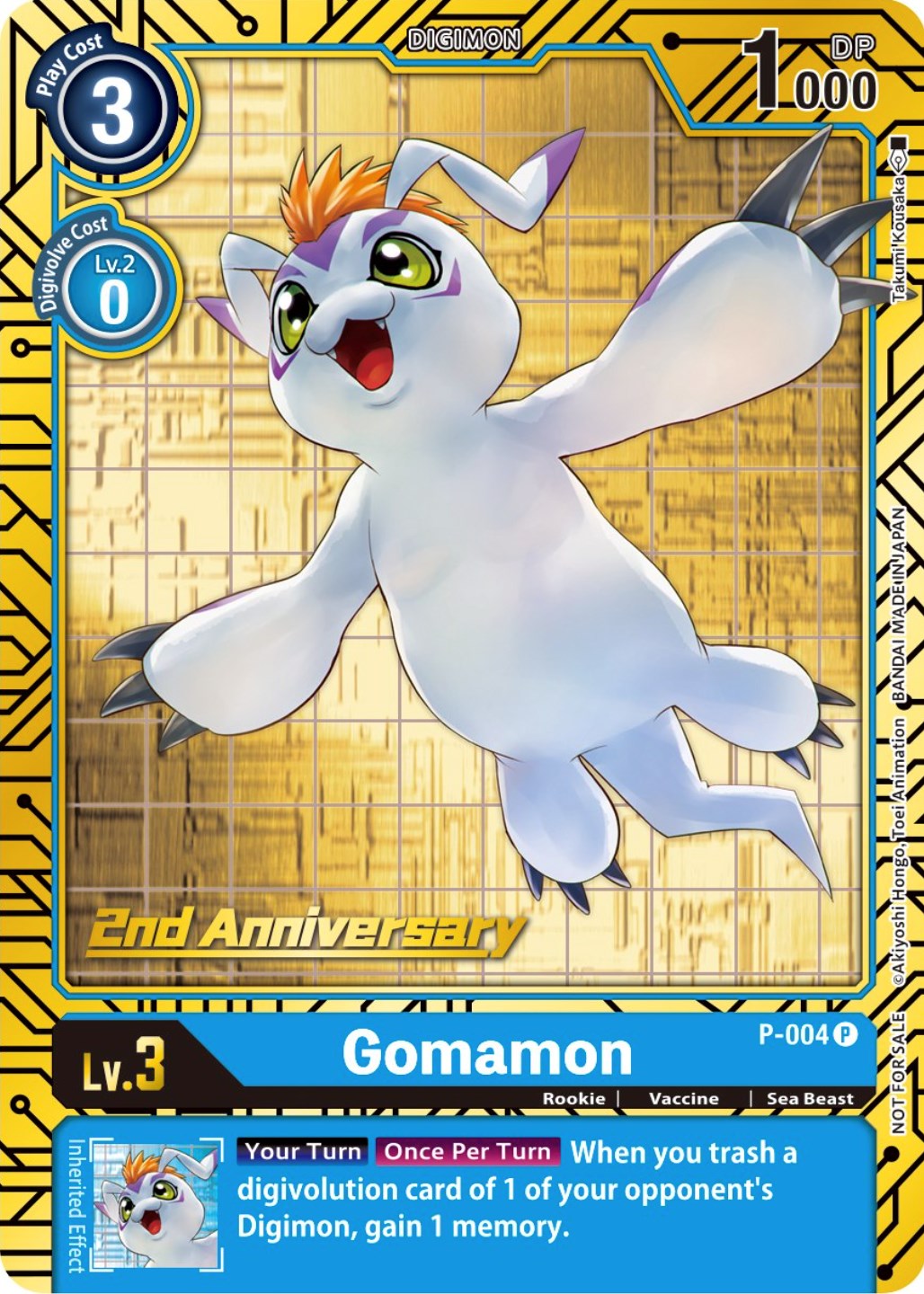 Gomamon [P-004] (2nd Anniversary Card Set) [Promotional Cards] | The Time Vault CA
