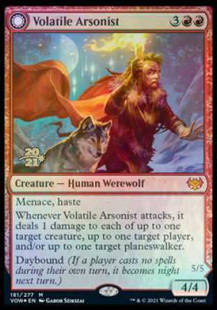 Volatile Arsonist // Dire-Strain Anarchist [Innistrad: Crimson Vow Prerelease Promos] | The Time Vault CA