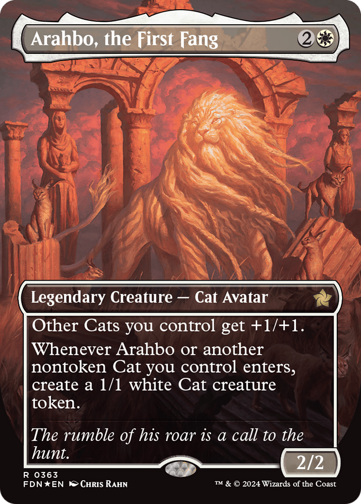 Arahbo, the First Fang (Borderless) (Mana Foil) [Foundations] | The Time Vault CA