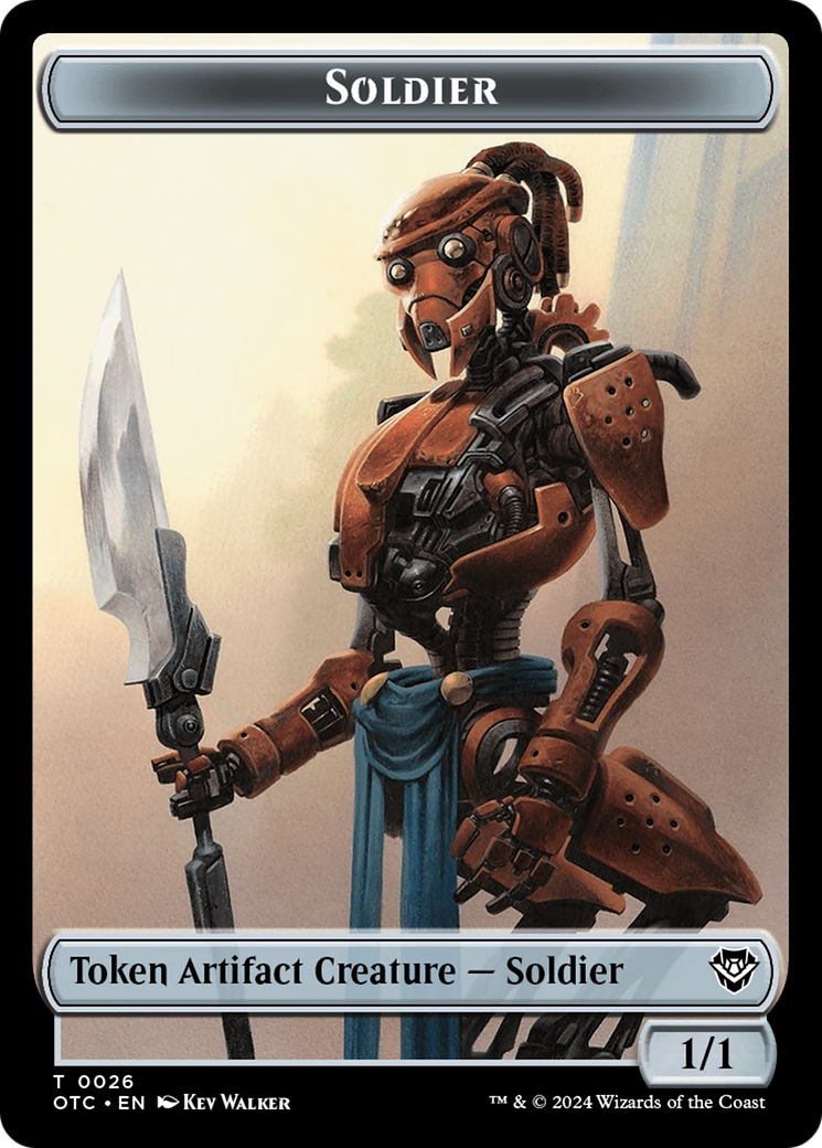 Elemental (0014) // Soldier (0026) Double-Sided Token [Outlaws of Thunder Junction Commander Tokens] | The Time Vault CA