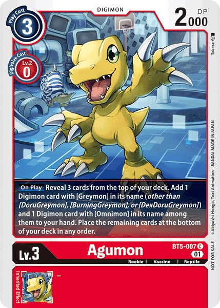 Agumon [BT5-007] (Tamer Party Vol. 4 Promo) [Battle of Omni] | The Time Vault CA