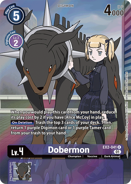 Dobermon [EX2-041] (Alternate Art) [Digital Hazard] | The Time Vault CA