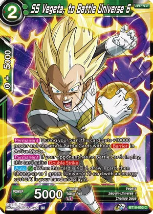 SS Vegeta, to Battle Universe 6 (BT16-053) [Realm of the Gods] | The Time Vault CA