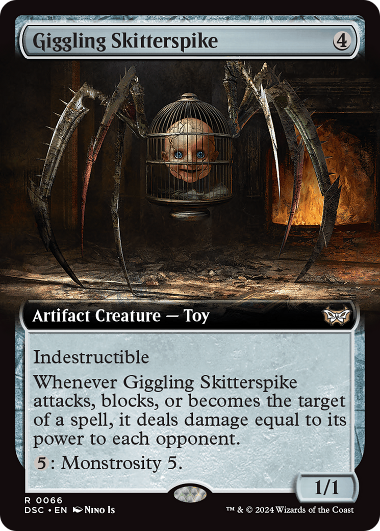 Giggling Skitterspike (Extended Art) [Duskmourn: House of Horror Commander] | The Time Vault CA