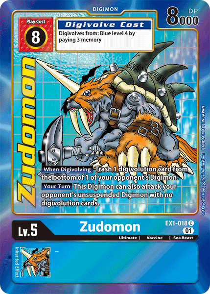 Zudomon [EX1-018] (Alternate Art) [Classic Collection] | The Time Vault CA