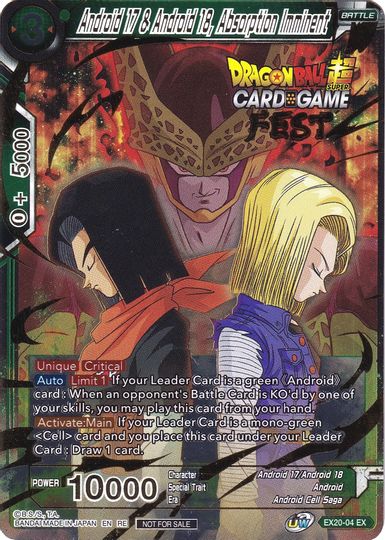Android 17 & Android 18, Absorption Imminent (Card Game Fest 2022) (EX20-04) [Tournament Promotion Cards] | The Time Vault CA