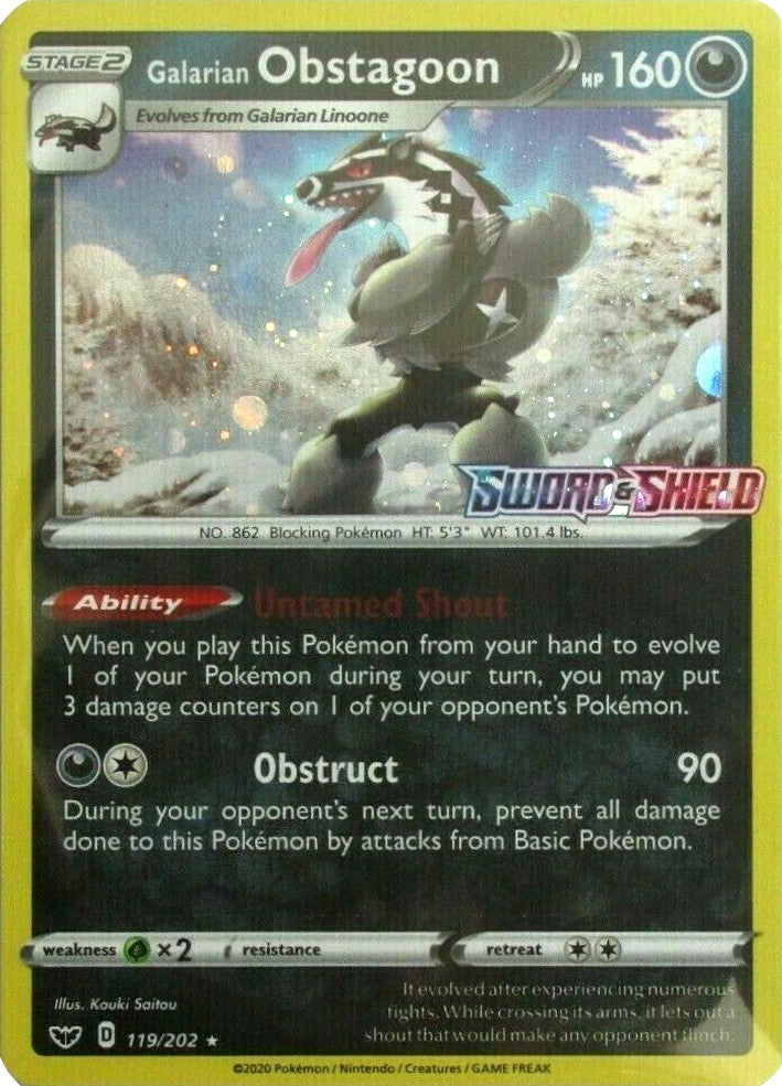Galarian Obstagoon (119/202) (Cosmos Holo) [Sword & Shield: Base Set] | The Time Vault CA