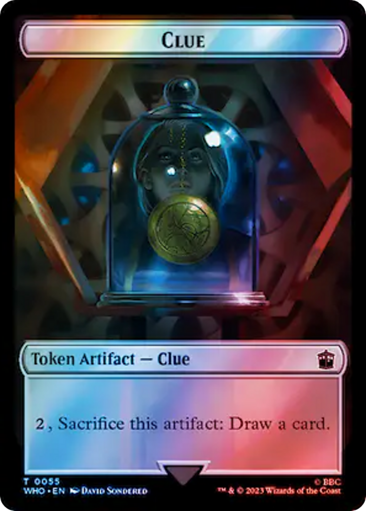 Alien Rhino // Clue (0055) Double-Sided Token (Surge Foil) [Doctor Who Tokens] | The Time Vault CA