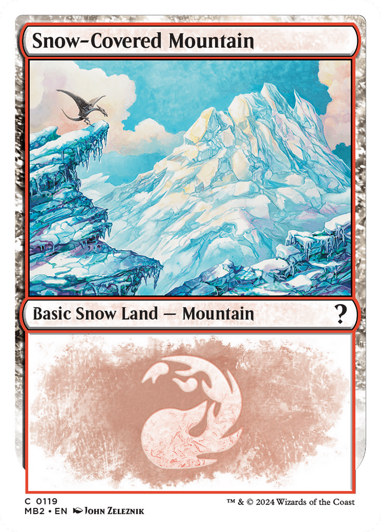 Snow-Covered Mountain (White Border) [Mystery Booster 2] | The Time Vault CA