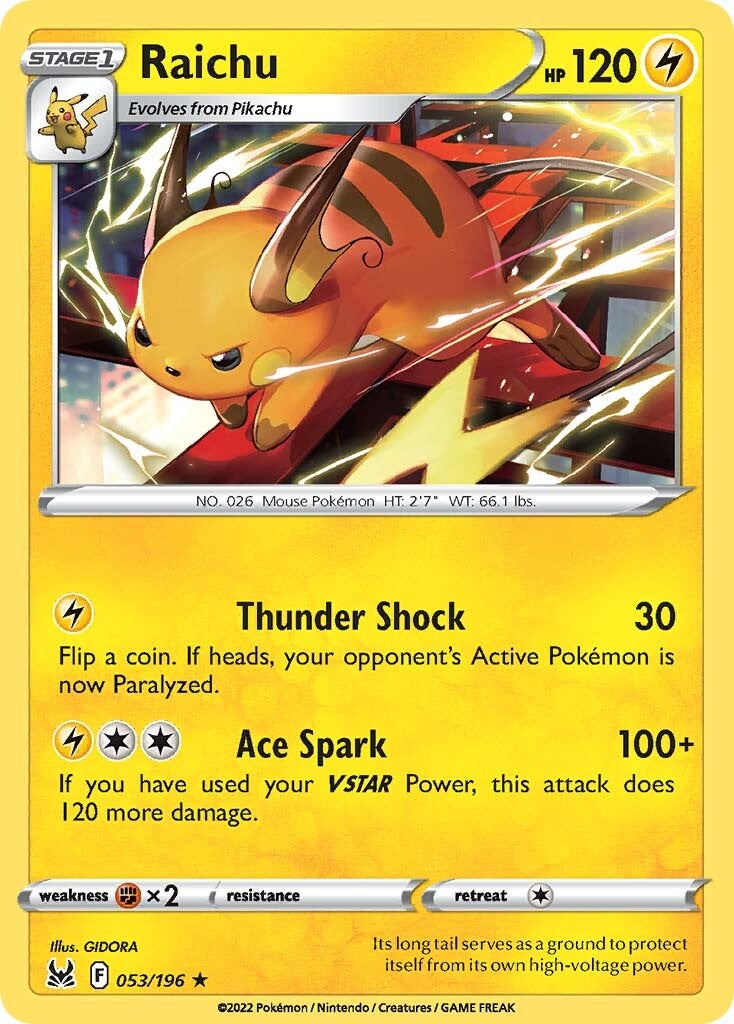 Raichu (053/196) [Sword & Shield: Lost Origin] | The Time Vault CA