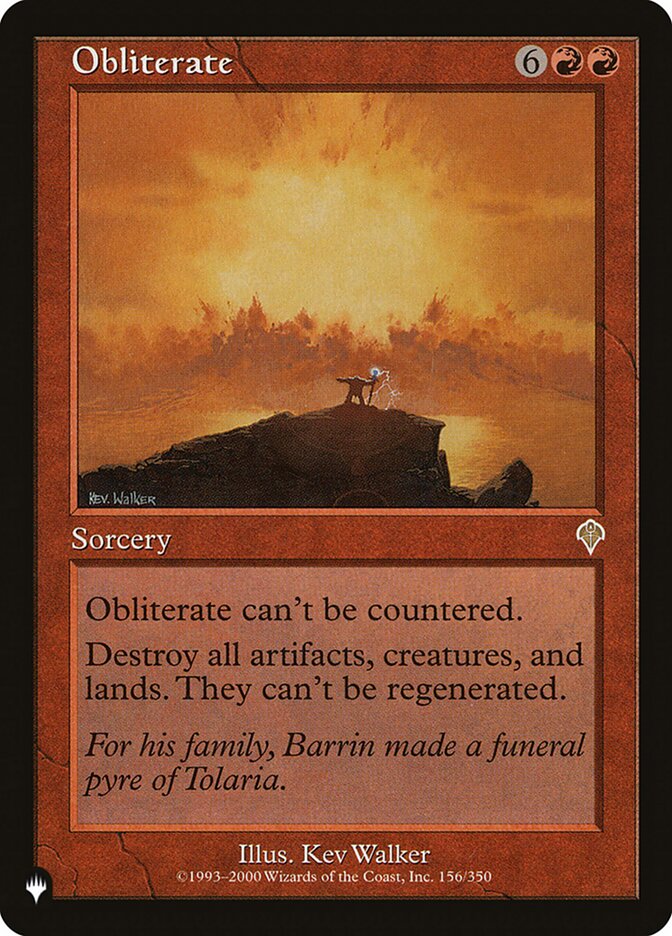 Obliterate [The List] | The Time Vault CA