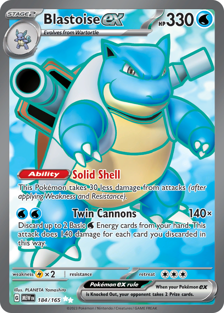 Blastoise ex (184/165) [Scarlet & Violet 151] | The Time Vault CA