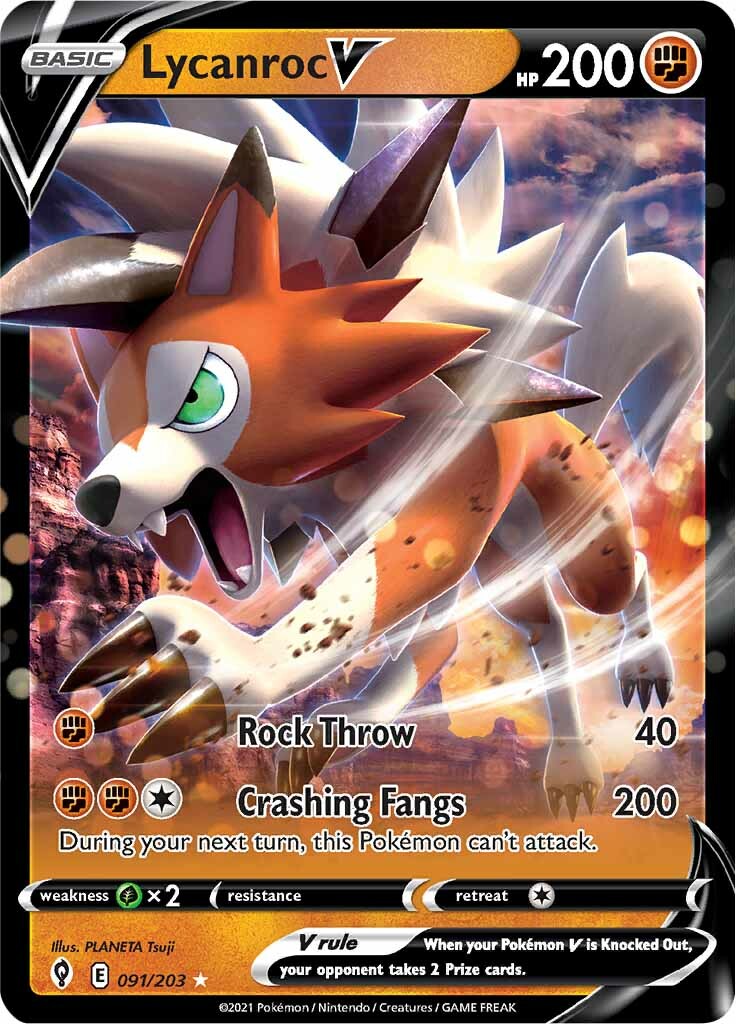 Lycanroc V (091/203) [Sword & Shield: Evolving Skies] | The Time Vault CA