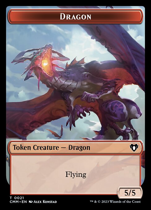 Human Soldier // Dragon (0021) Double-Sided Token [Commander Masters Tokens] | The Time Vault CA