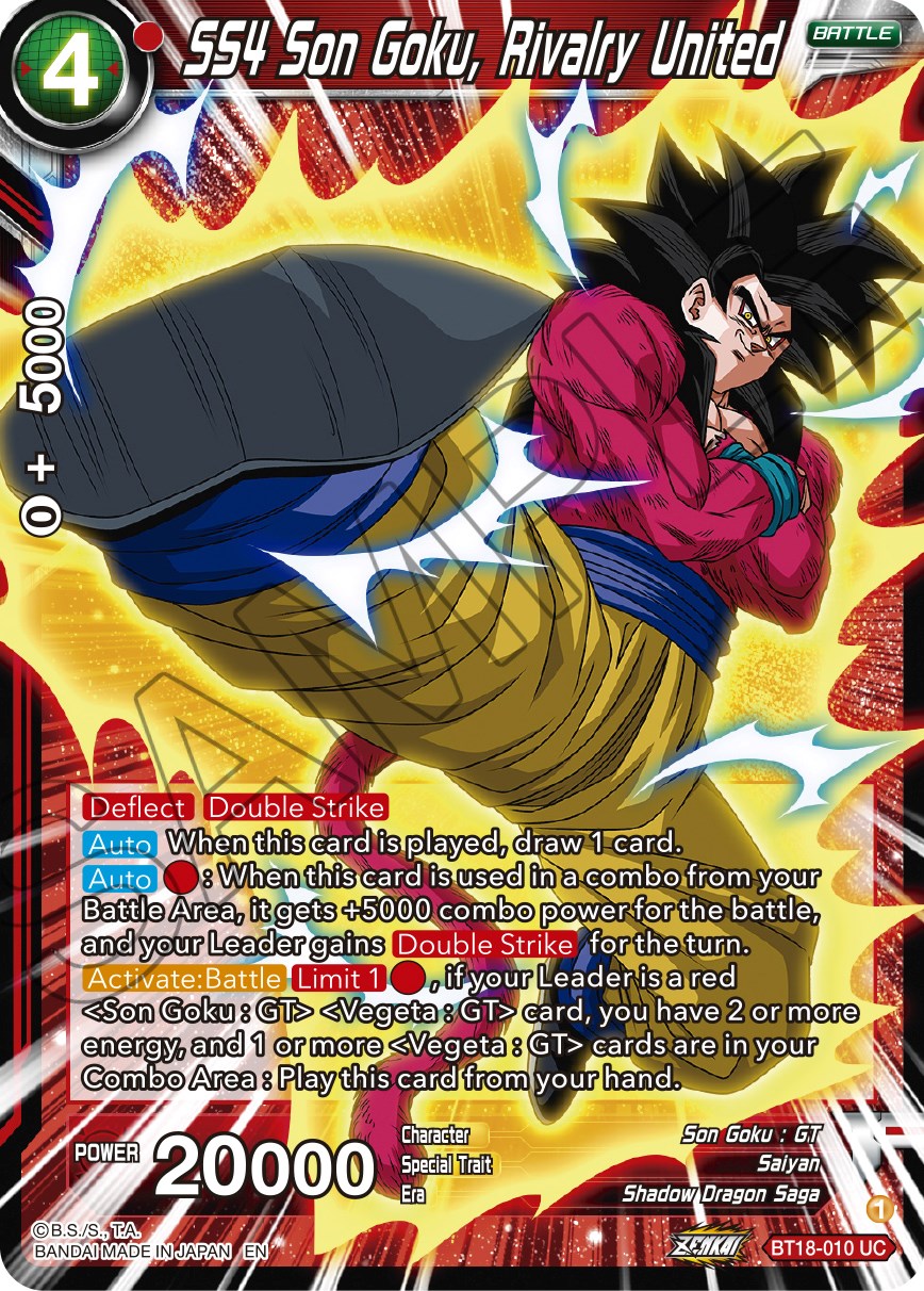 SS4 Son Goku, Rivalry United (BT18-010) [Dawn of the Z-Legends] | The Time Vault CA