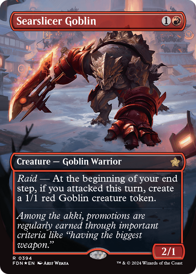 Searslicer Goblin (Borderless) (Mana Foil) [Foundations] | The Time Vault CA