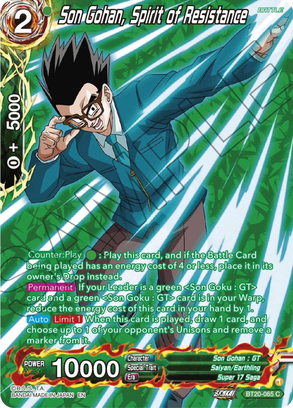 Son Gohan, Spirit of Resistance (Silver Foil) (BT20-065) [Power Absorbed] | The Time Vault CA