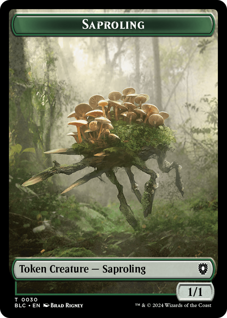 Saproling // Treasure Double-Sided Token [Bloomburrow Commander Tokens] | The Time Vault CA