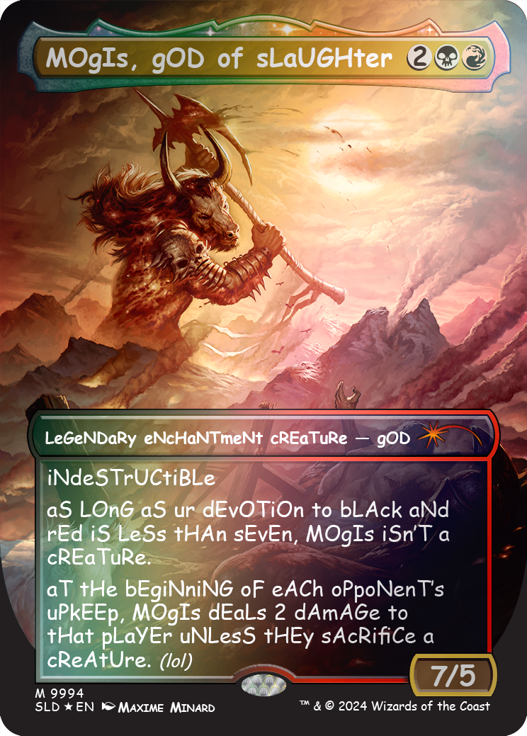 MOgIs, gOD of sLaUGHter (9994) (Rainbow Foil) [Secret Lair Drop Series] | The Time Vault CA