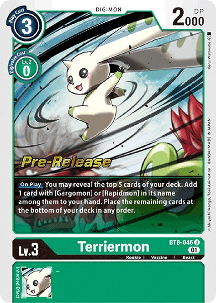 Terriermon [BT8-046] [New Awakening Pre-Release Cards] | The Time Vault CA