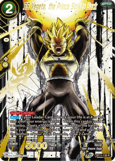 SS Vegeta, the Prince Strikes Back (Alternate Art) (BT11-130) [Special Anniversary Set 2021] | The Time Vault CA
