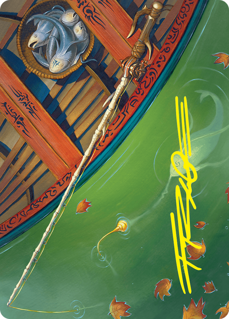 Fishing Pole Art Card (18/54) (Gold-Stamped Signature) [Foundations Art Series] | The Time Vault CA