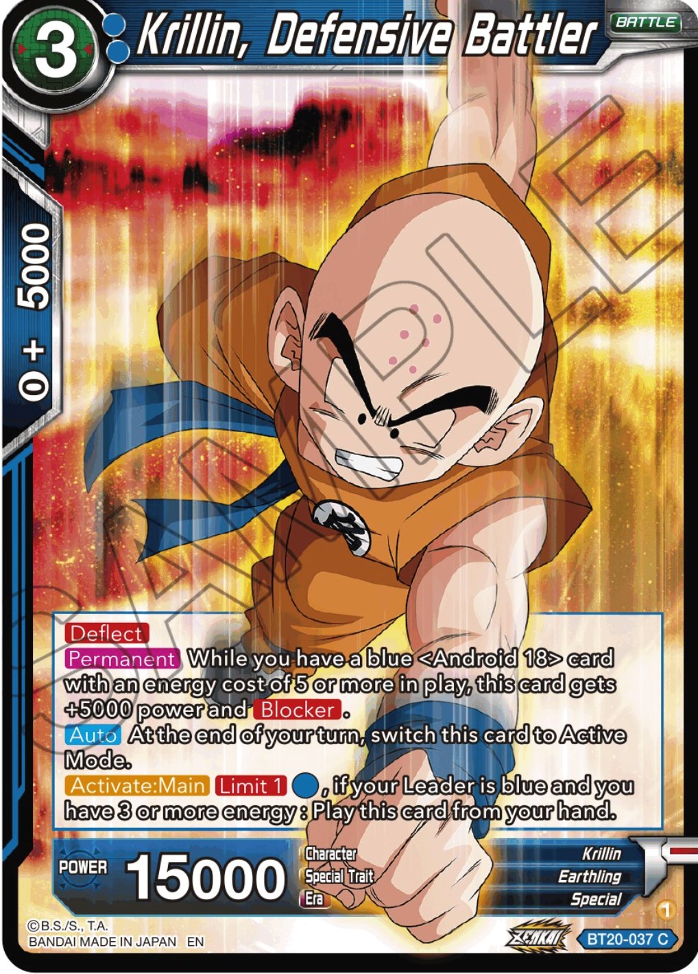 Krillin, Defensive Battler (BT20-037) [Power Absorbed] | The Time Vault CA