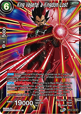 King Vegeta, a Kingdom Lost (BT13-146) [Supreme Rivalry] | The Time Vault CA