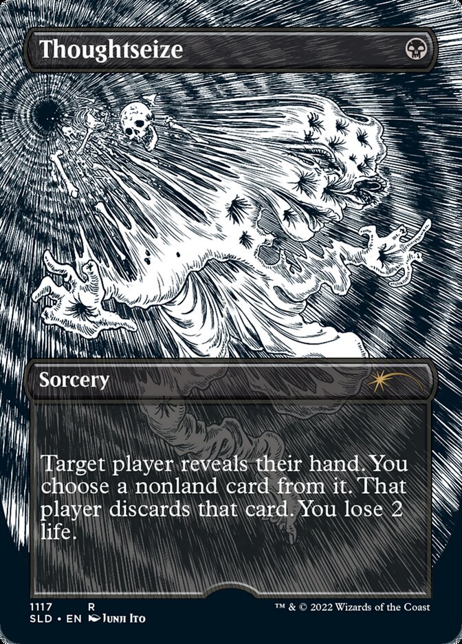 Thoughtseize (Borderless Etched Foil) [Secret Lair Drop Series] | The Time Vault CA