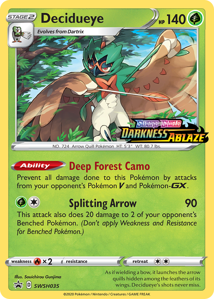 Decidueye (SWSH035) (Prerelease Promo) [Sword & Shield: Black Star Promos] | The Time Vault CA