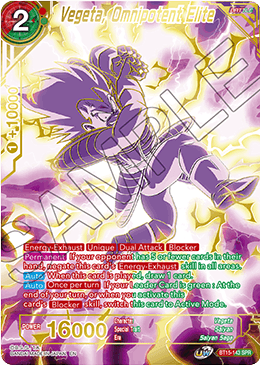 Vegeta, Omnipotent Elite (SPR) (BT15-143) [Saiyan Showdown] | The Time Vault CA